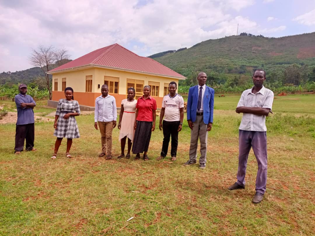 people outside the new health centre
